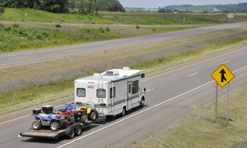 Motorhome Hauling ATV's 