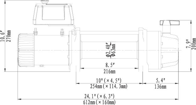 EWB 9500-Q 机身尺寸图1
