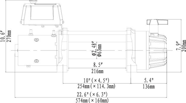 EWB 9500 机身尺寸图1