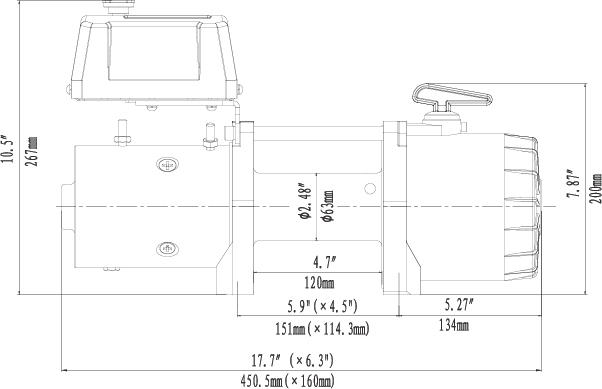 EWV 9500 机身尺寸图1