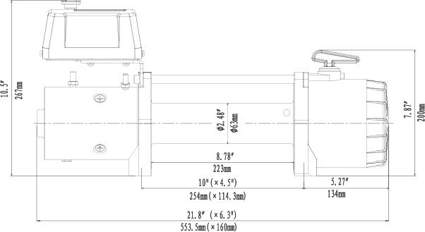 EWV 9500SG2 机身尺寸图1