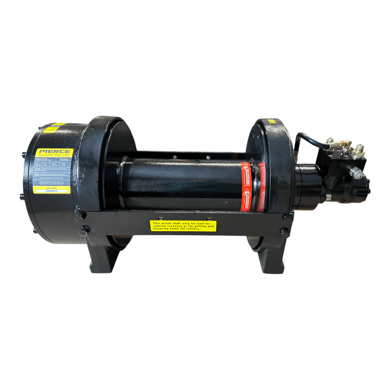 30,000 lb Hydraulic Recovery Winch | Long Drum | Manual Clutch
