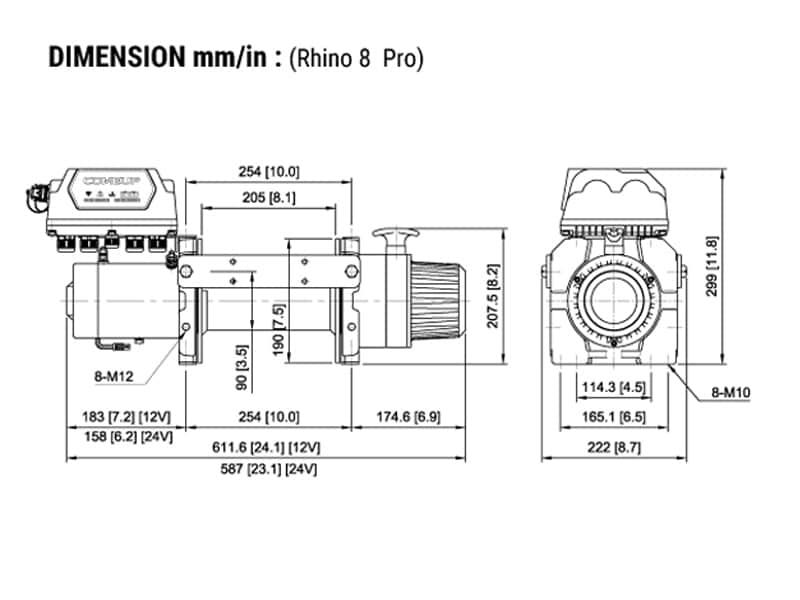 Rhino 8 Pro 机身尺寸图1