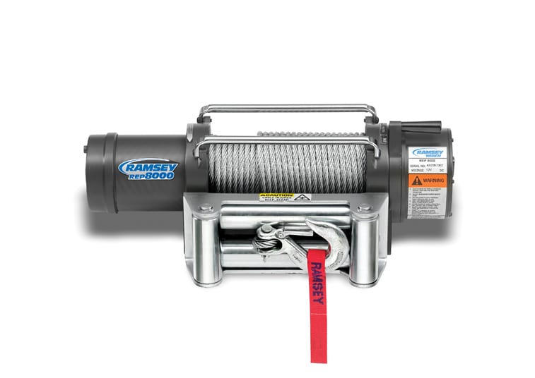 REP 8000 12 VOLT ELECTRIC WINCH WITH ROLLER FAIRLEAD