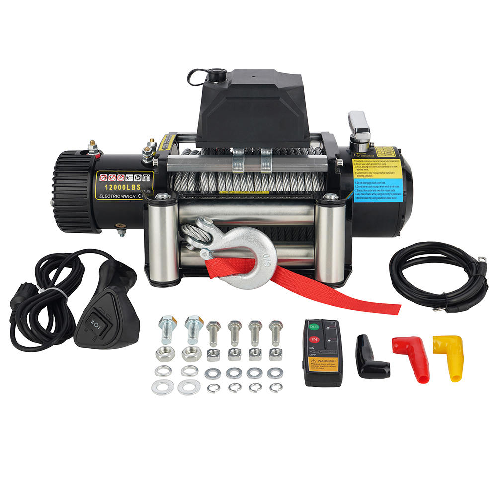 12V 4×4 12000LB CAR WINCH WITH WIRELESS REMOTE