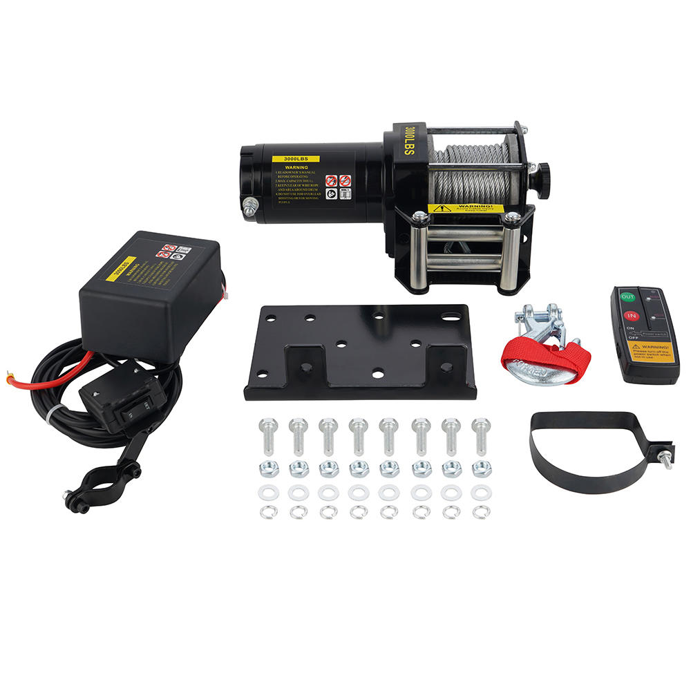 12V 3000LB ATV WINCH WITH STEEL ROPE