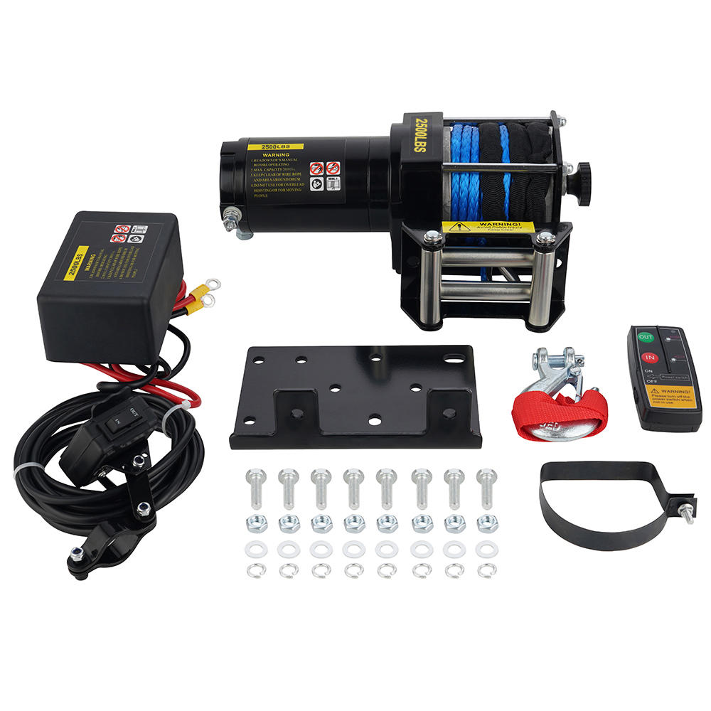 2500 LB. 12V ATV WINCH WITH SYNTHETIC ROPE