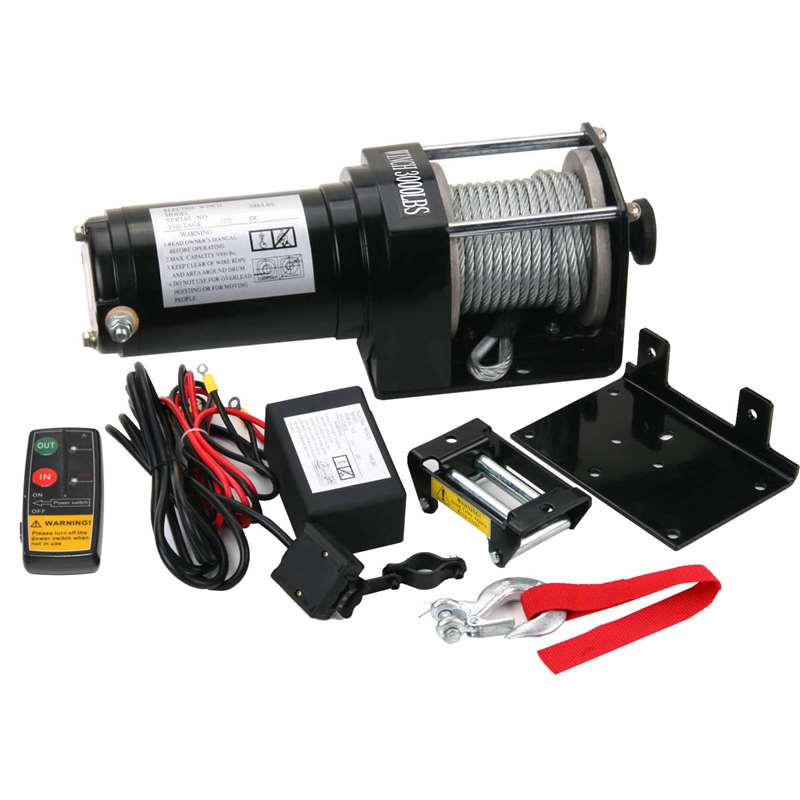 3000 LB. 12V ATV WINCH WITH STEEL ROPE