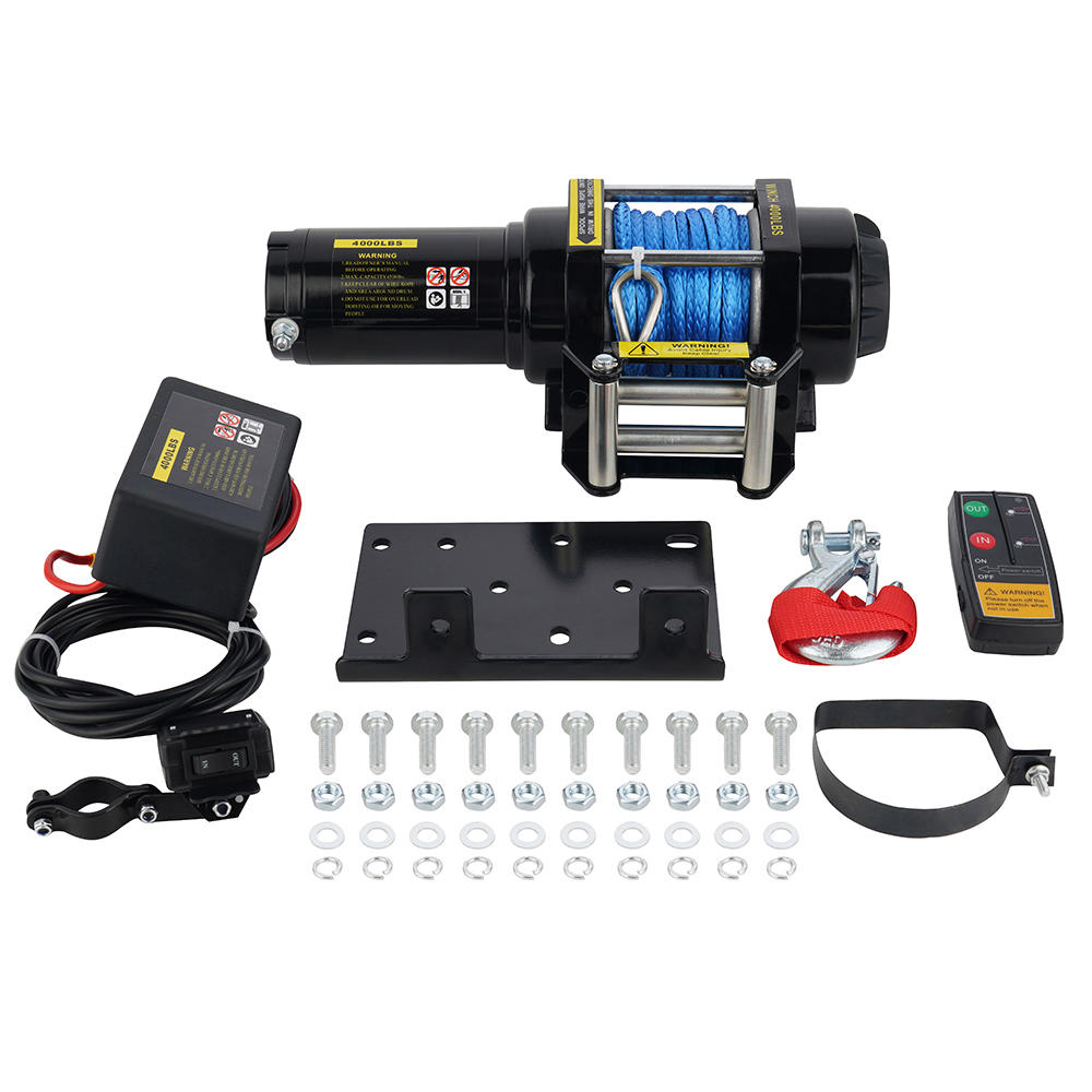 4000 LB. 12V WINCH WITH SYNTHETIC ROPE