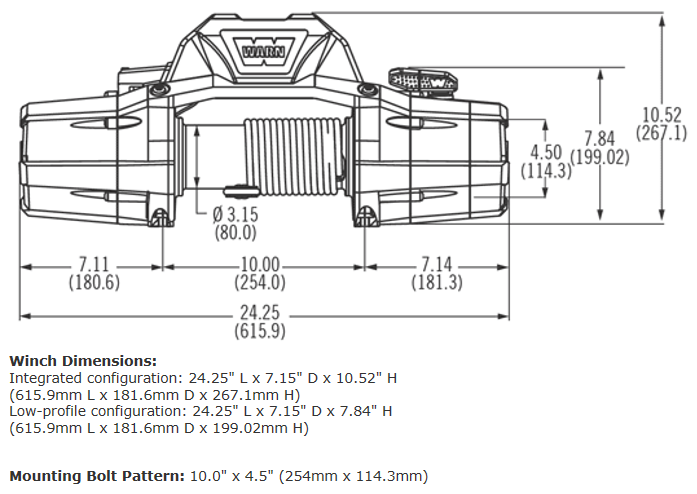 ZEON 8-S Winch 机身尺寸图1