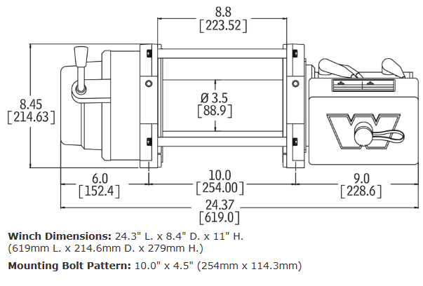 M12-S Heavyweight Winch 机身尺寸图1