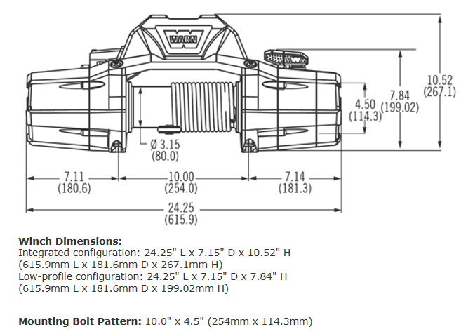 ZEON 10 Winch 机身尺寸图1