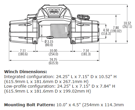 ZEON 10-S Winch 机身尺寸图1