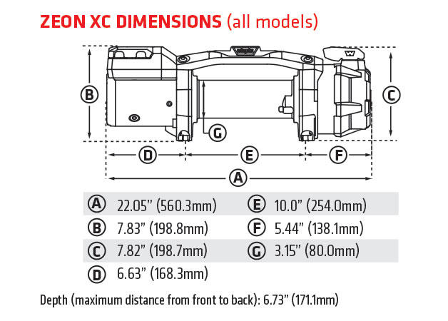ZEON XC 10-S 机身尺寸图1