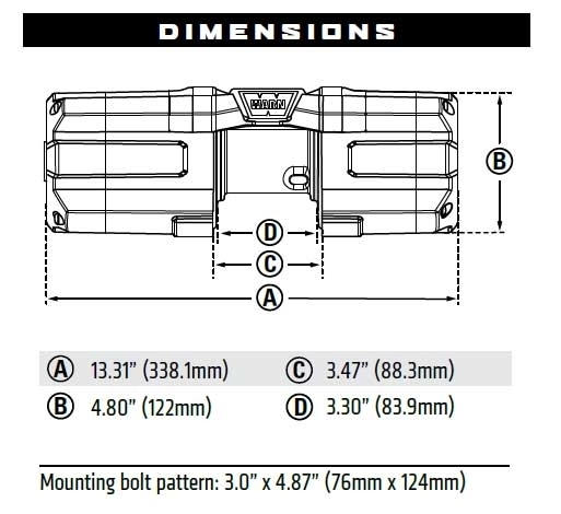 AXON 35 WARN Powersport Winch 机身尺寸图1