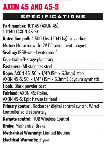 0008452 axon 45 powersport winch 101145 0008452 axon 45 powersport winch 101145