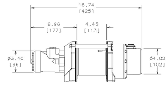 HY2000 - 2,000 lb Hydraulic Industrial Hoist 机身尺寸图2