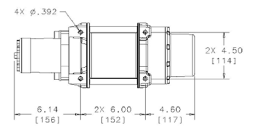 HY2000 - 2,000 lb Hydraulic Industrial Hoist 机身尺寸图1